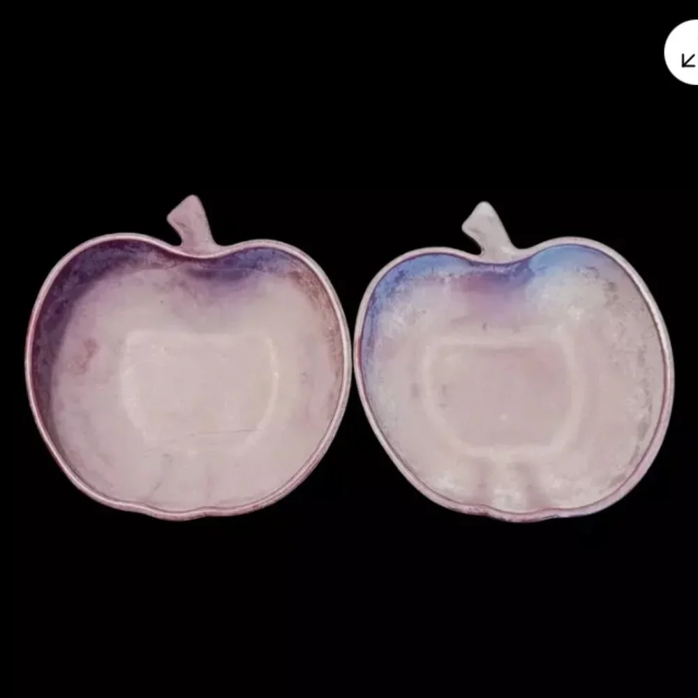 APPLE Salad Bowl Hazel Atlas Platonite Orchard Ware Serving Set of 2 VINTAGE